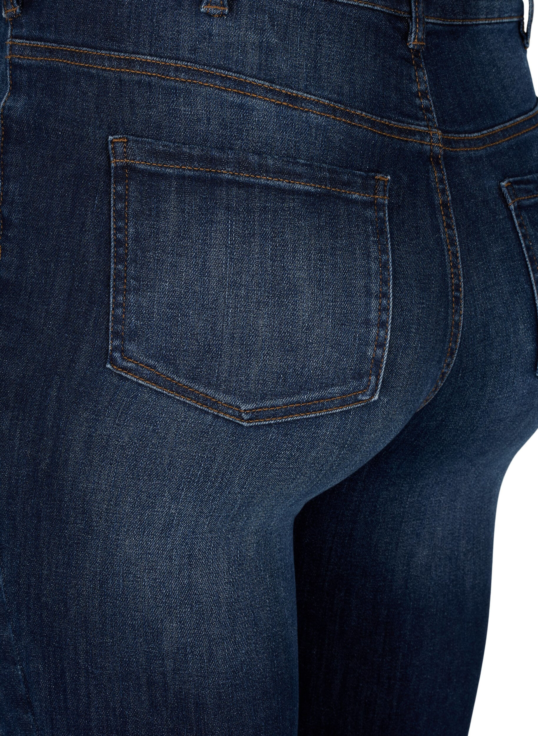 Zizzi Super slim jeans med h&oslash;j talje, Dark Blue, Packshot image number 3