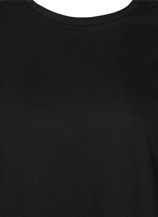 Bomulds sweatkjole med 3/4 ærmer og lommer, Black, Packshot image number 2