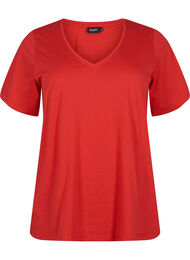FLASH - T-shirt med v-hals, High Risk Red