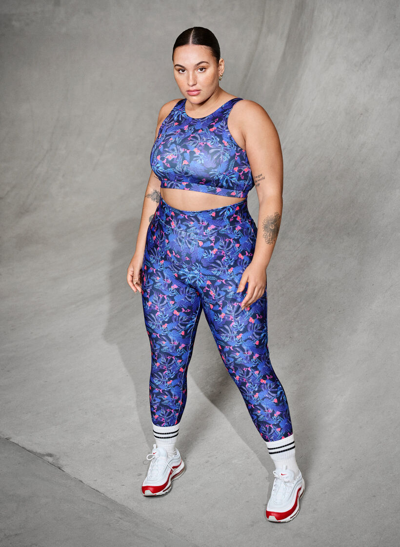 Sports bh med print, Blue Leaf AOP, Image image number 0