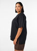 Active T-shirt med loose fit og broderet statement, Sort, Model image number 3