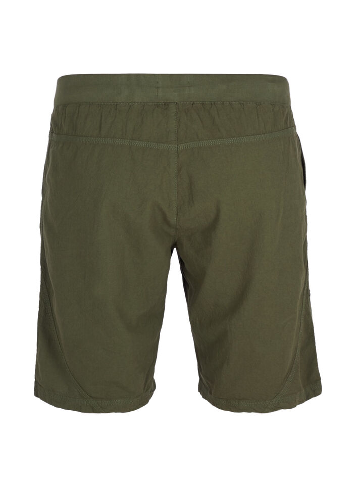 L&oslash;se shorts i bomuld med lommer, Gr&oslash;n, Packshot image number 1