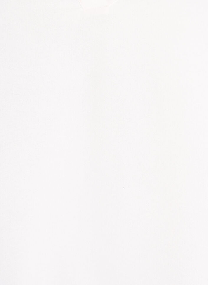 Bluse med smock manchetter og V-udsk&aelig;ring, Vanilla, Packshot image number 2