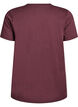 Basic t-shirt i bomuld med skulderpuder, Mørk Bordeaux, Packshot image number 1