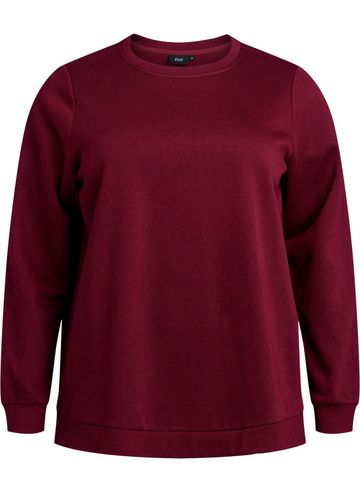 Sweatshirt med frynser, Mørk Bordeaux, Packshot image number 0