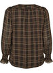 Bluse med tern og fl&aelig;sedetaljer, Gr&oslash;n, Packshot image number 1