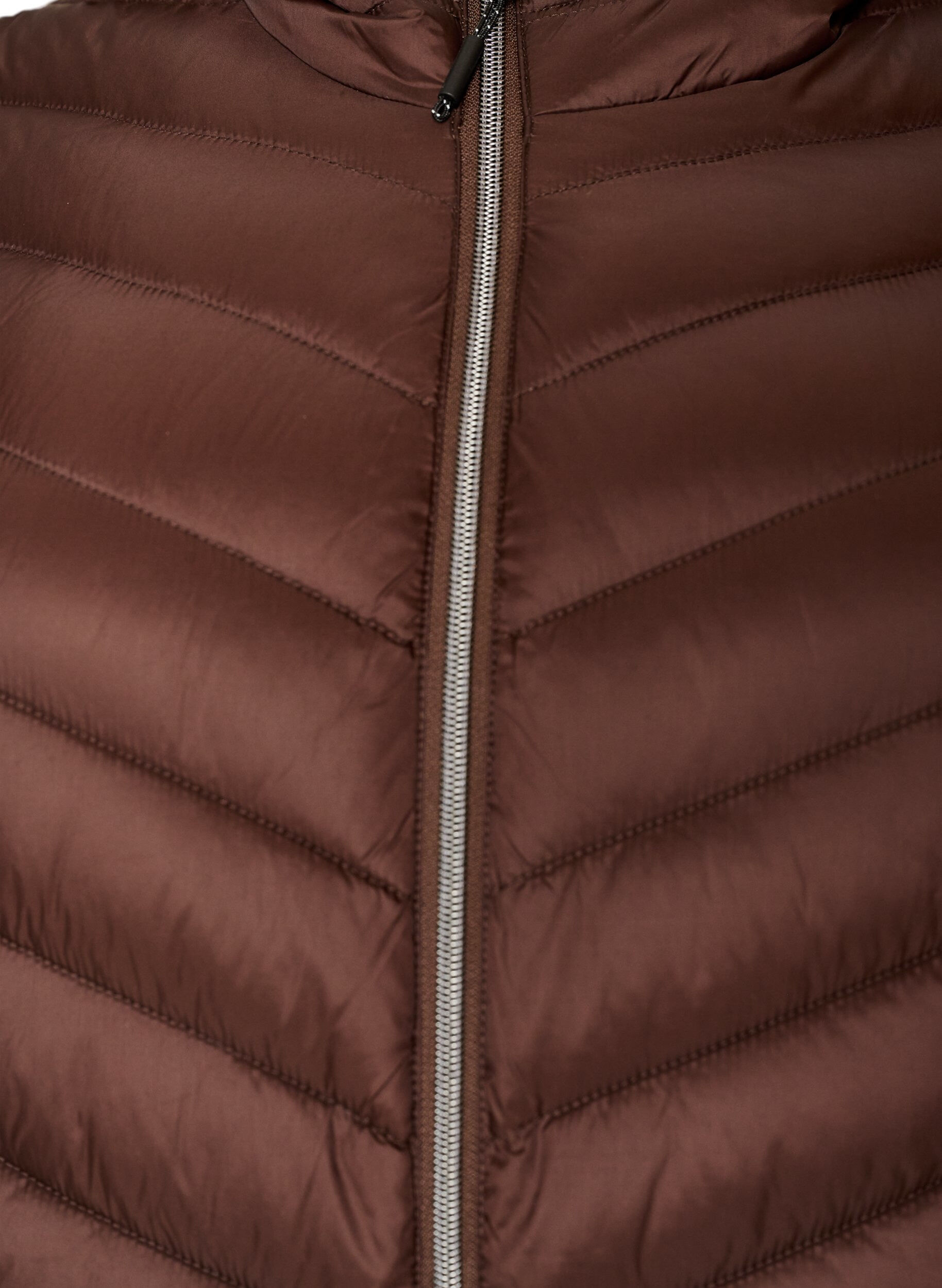 ZizziLetv&aelig;gts jakke med h&aelig;tte, Brun, Packshot image number 2