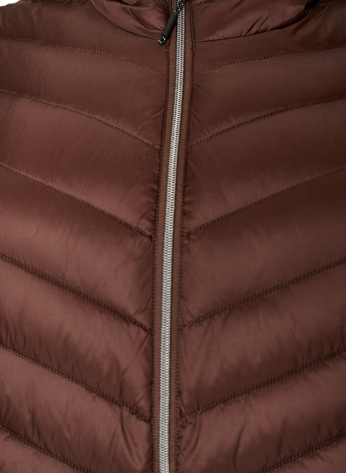 Letv&aelig;gts jakke med h&aelig;tte, Brun, Packshot image number 2