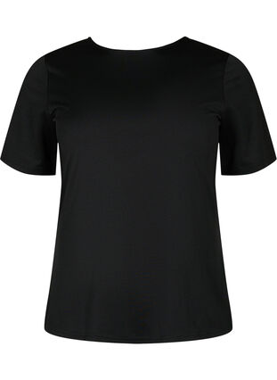 Vendbar bluse med snøredetalje, Black, Packshot image number 3