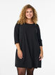 FLASH - Kort kjole med a-facon og 3/4 ærmer, Sort, Model image number 0