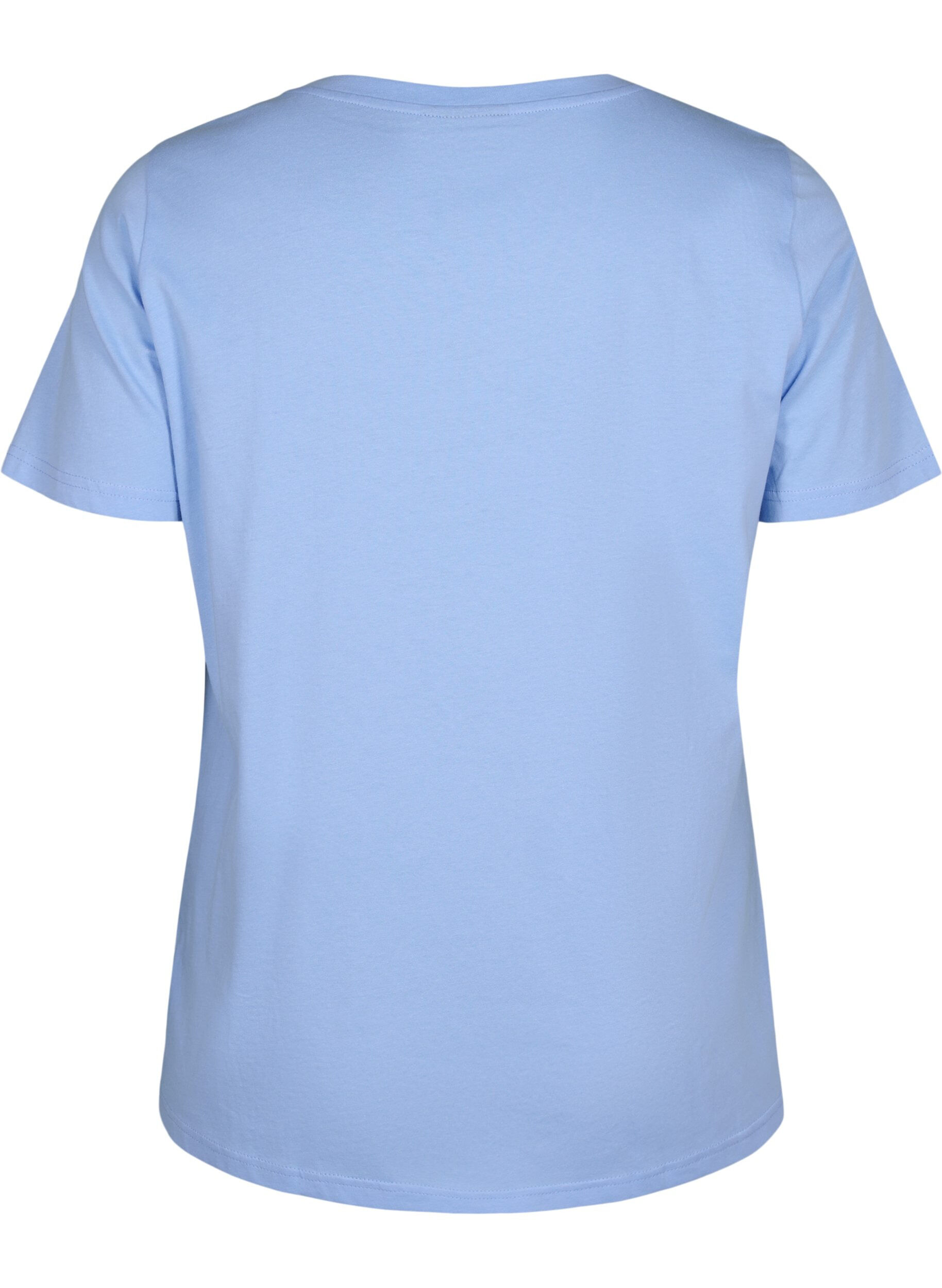 Zizzi Bomulds t-shirt med tekstprint, Serenity w. Paris, Packshot image number 1