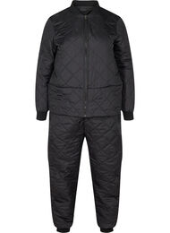 Quiltet 2-i-1 jumpsuit med lommer, Black