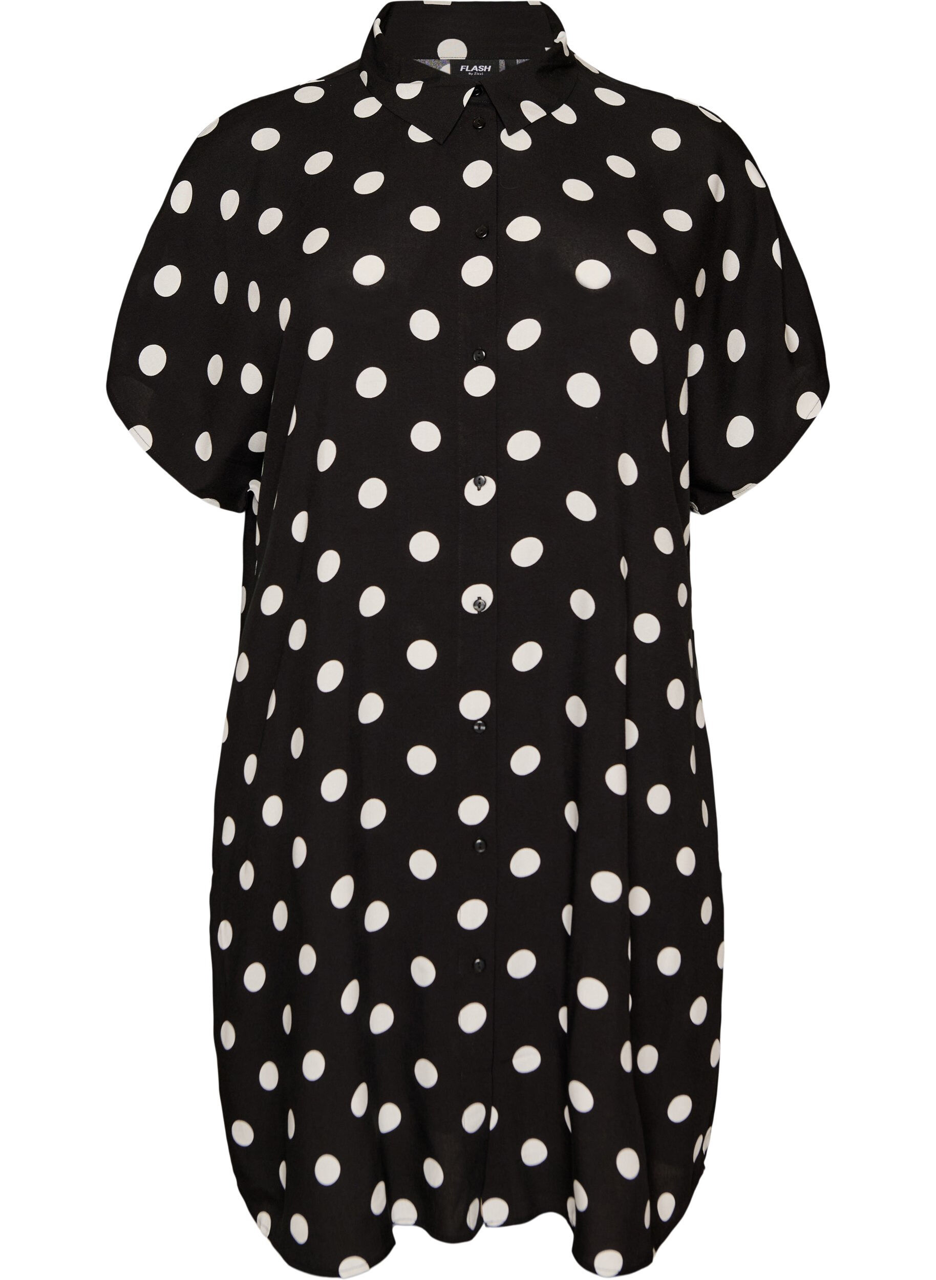 Zizzi L&oslash;stsiddende lang skjorte i viskose, Vanilla, Packshot image number 0