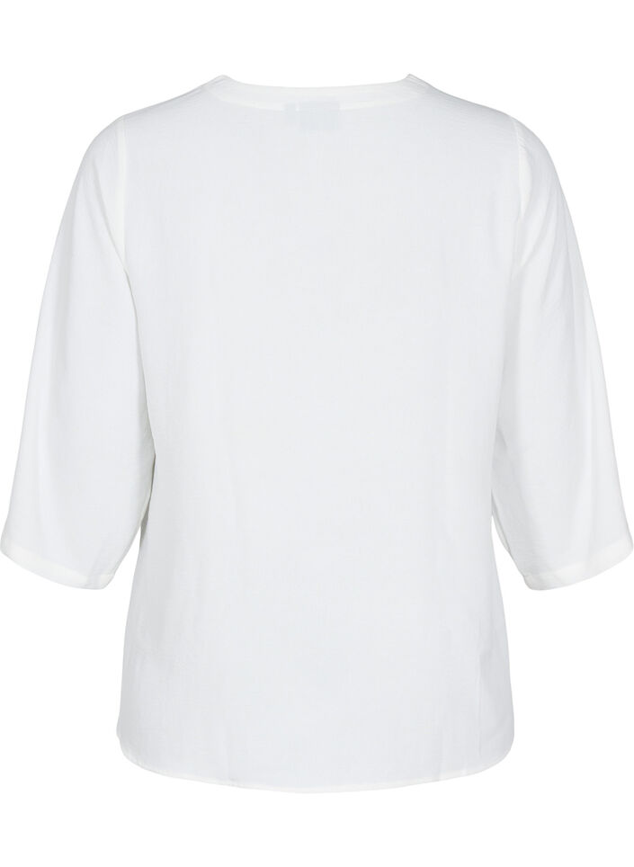 Bluse med 3/4 &aelig;rmer, Vanilla, Packshot image number 1