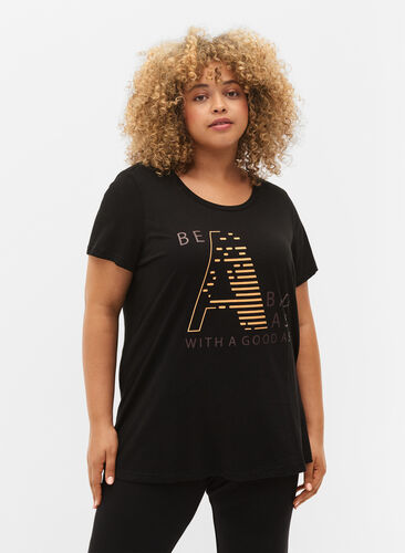 Trænings t-shirt med print, Black w. Bad Ass, Model image number 0