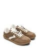 Sneakers i imiteret ruskind, Brun, Packshot image number 1