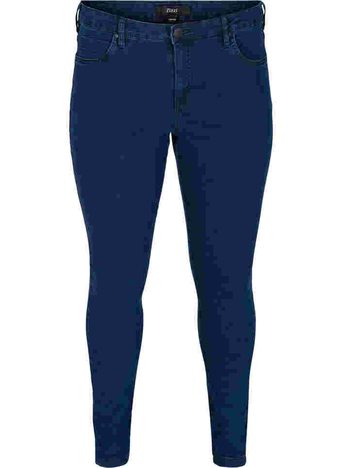 Højtaljede super slim Amy jeans, Dark blue, Packshot image number 0