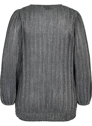 Glimmer tunika med smock, Black w. Silver, Packshot image number 1