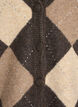 Cardigan med argylem&oslash;nster og rhinsten, Brun, Packshot image number 2