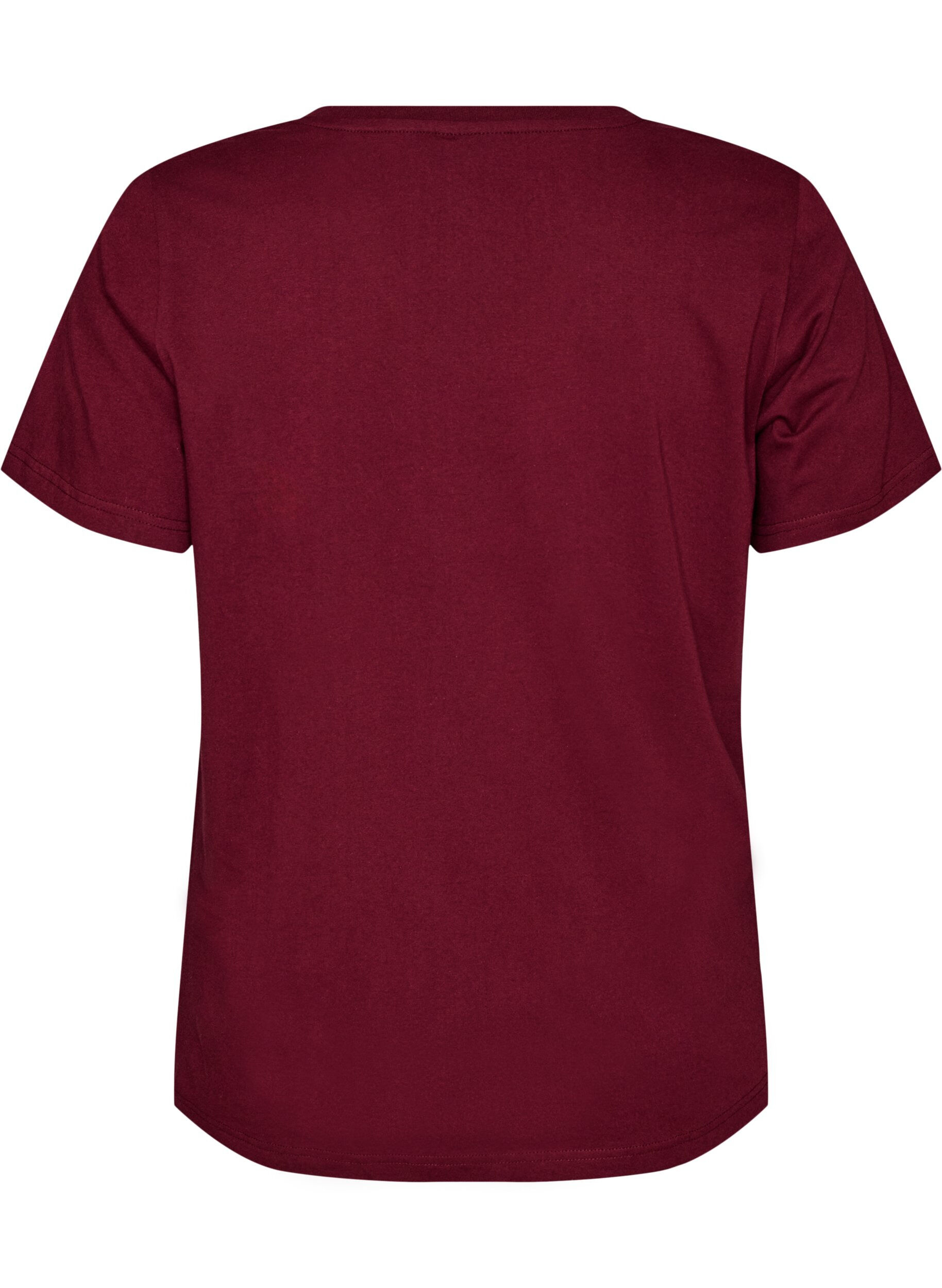 ZizziT-shirt i &oslash;kologisk bomuld med sporty tekstprint, R&oslash;d, Packshot image number 1