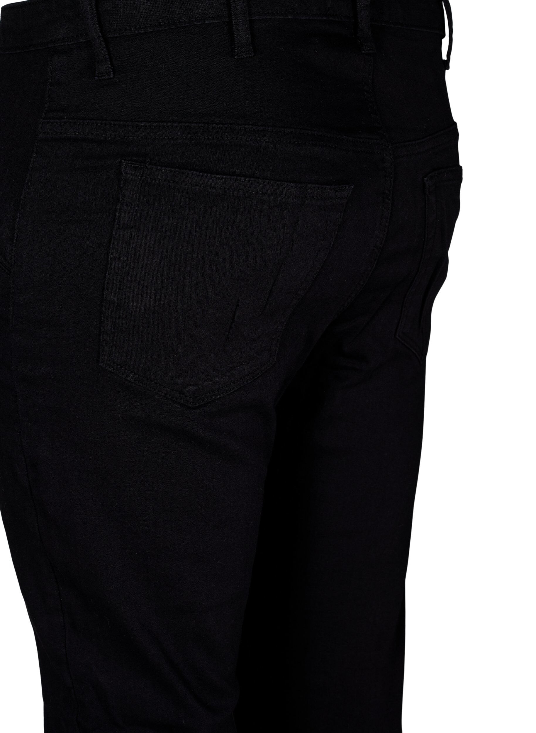 Zizzi Super slim Amy jeans med sn&oslash;redetalje, Black, Packshot image number 3