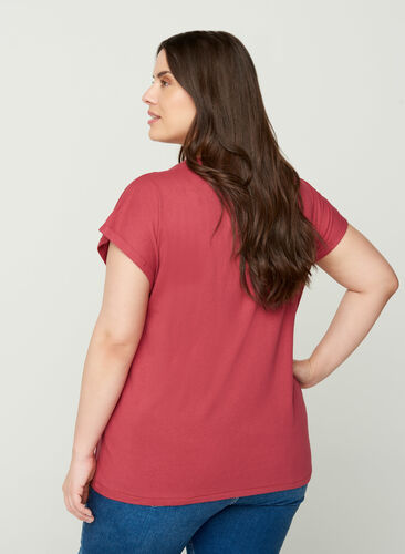 Kortærmet t-shirt i bomuld, Earth Red, Model image number 1