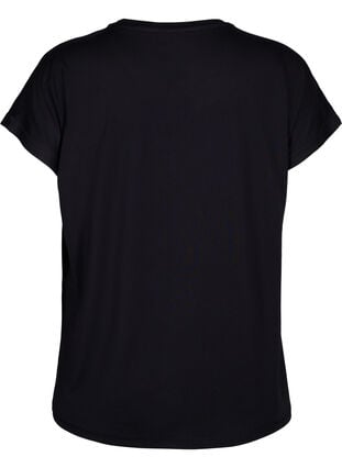 Kortærmet trænings t-shirt med print, Black/Sugar Plum, Packshot image number 1