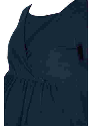Kortærmet graviditets tunika i bomuld, Navy Blazer, Packshot image number 2