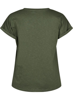 T-shirt i økologisk bomuld med tryk, Thyme w. Black Print, Packshot image number 1