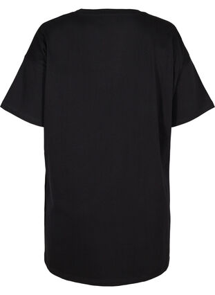 Lang kortærmet t-shirt i bomuld, Black, Packshot image number 1