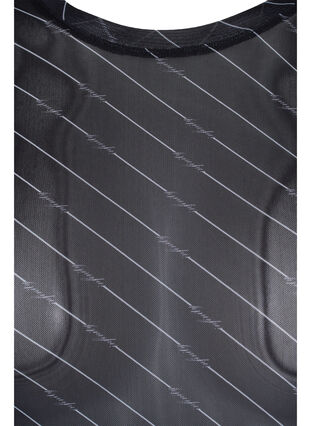 Printet mesh bluse, Black AOP, Packshot image number 2