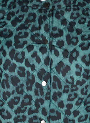 Kort printet jakke med lommer, Chinois Green Leo, Packshot image number 2