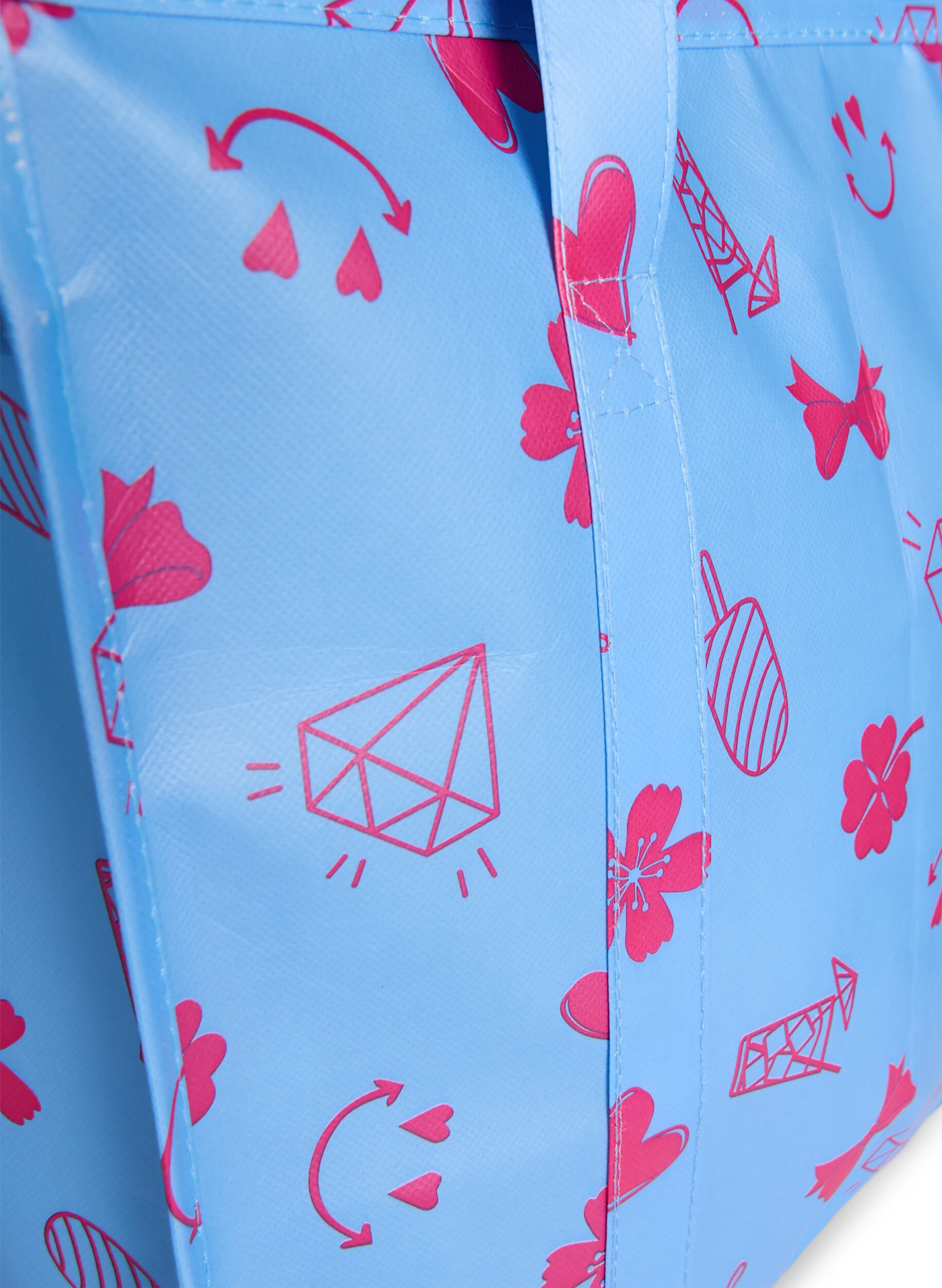 Zizzi Shoppingbag med lynl&aring;s, Bl&aring;, Packshot image number 3