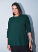 Bluse med struktur og b&oslash;lgede kanter, Gr&oslash;n, Model image number 0