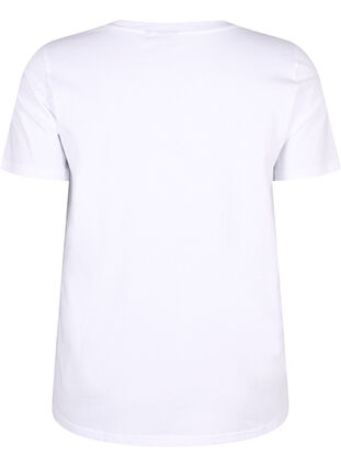 T-shirt med tekst motiv, B.White W.Rhinestone, Packshot image number 1