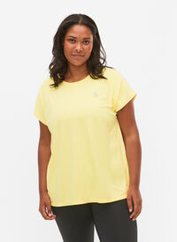 Kortærmet trænings t-shirt, Lemon Meringue, Model
