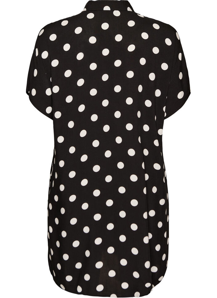 L&oslash;stsiddende lang skjorte i viskose, Vanilla, Packshot image number 1