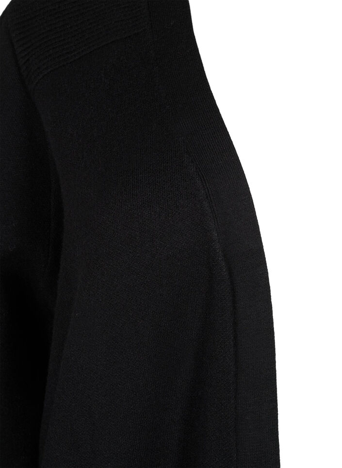 Lang strikcardigan med lommer, Black, Packshot image number 2