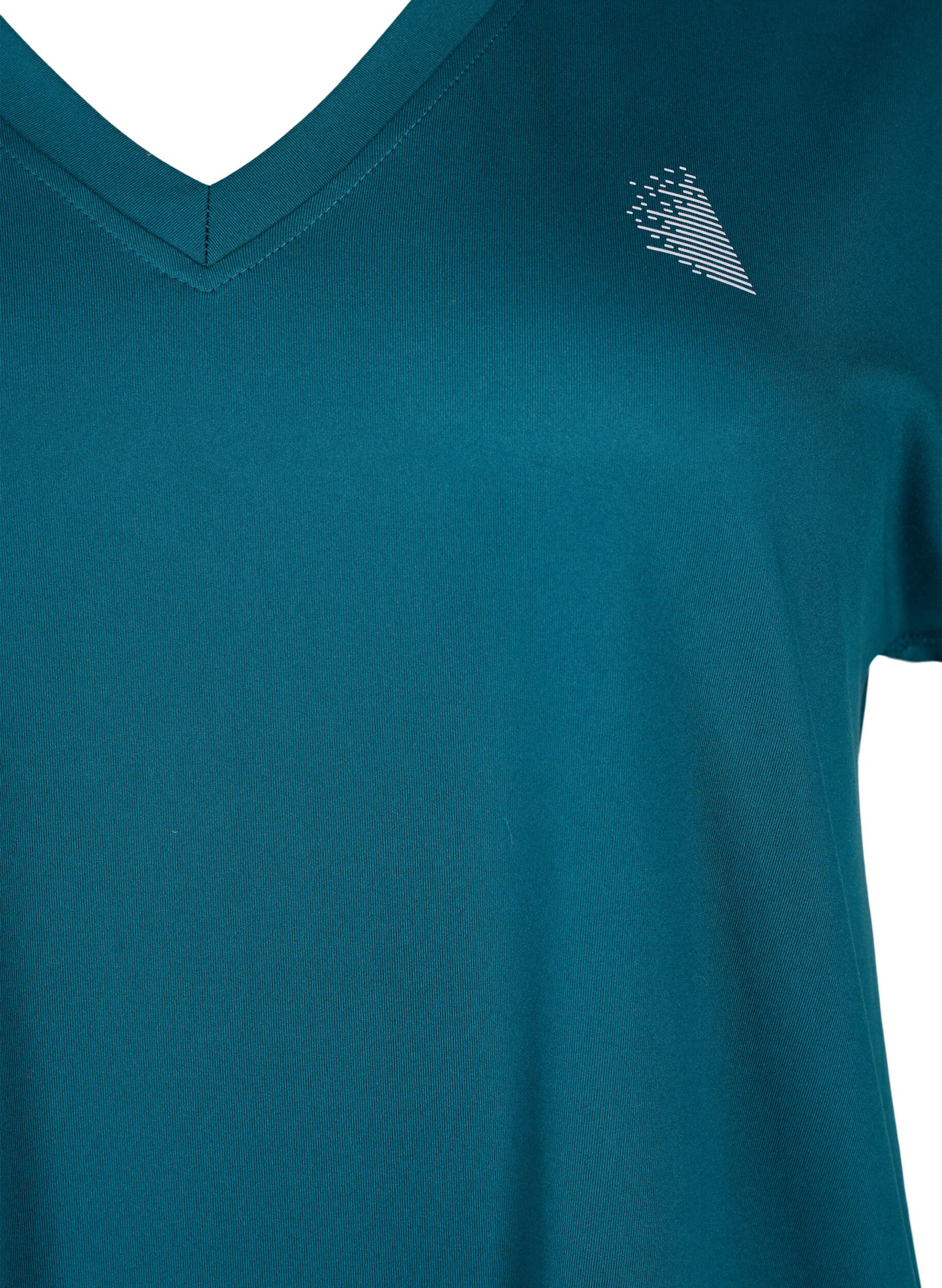 ZizziL&oslash;s tr&aelig;nings t-shirt med v-hals, Gr&oslash;n, Packshot image number 2