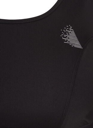 Ensfarvet sports bh med krydset ryg, Black, Packshot image number 2
