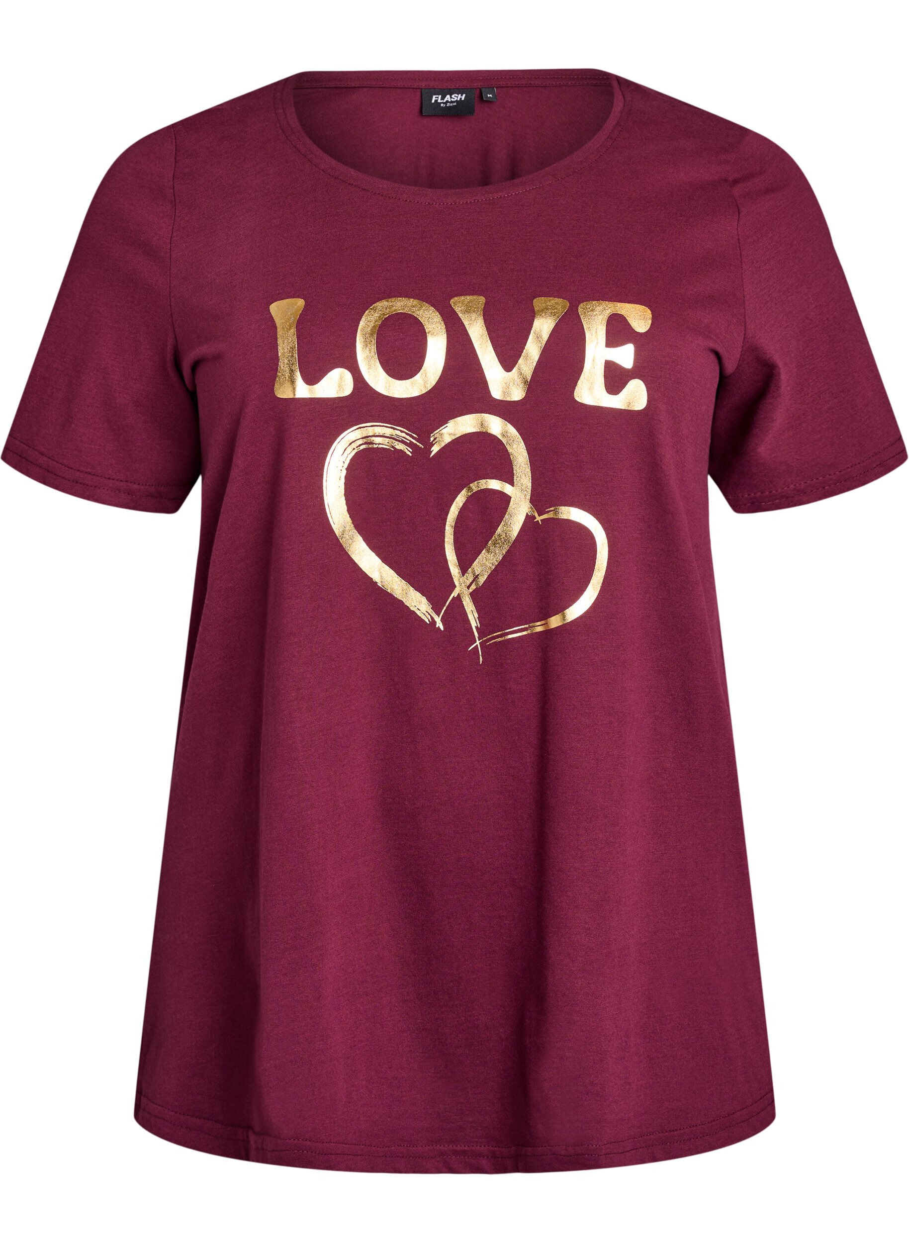 ZizziT-shirt med motiv , R&oslash;d, Packshot image number 0