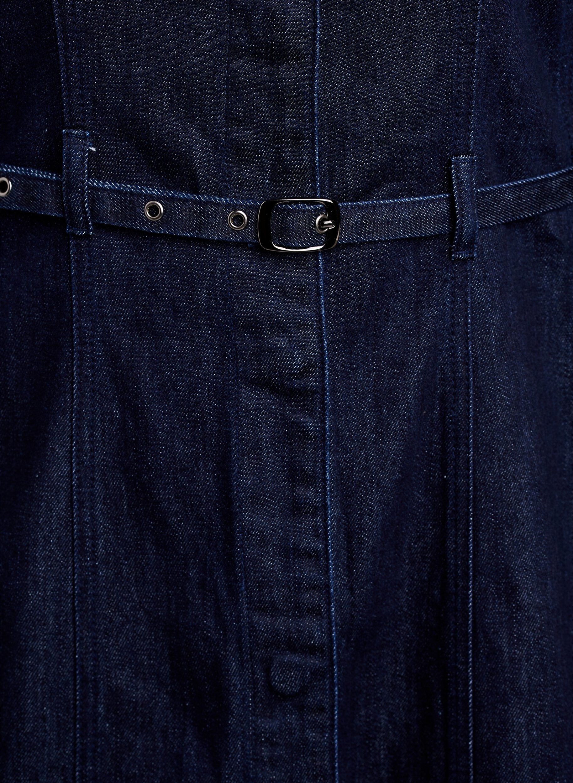 ZizziDenimkjole med b&aelig;lte og 3/4-&aelig;rmer, Bl&aring;, Packshot image number 3