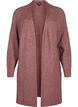 FLASH - Ribstrikket cardigan med slidser, Rose Brown Melange, Packshot image number 0