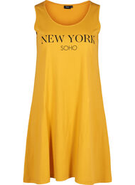 Ærmeløs bomulds kjole med a-shape, Mineral Yellow NY