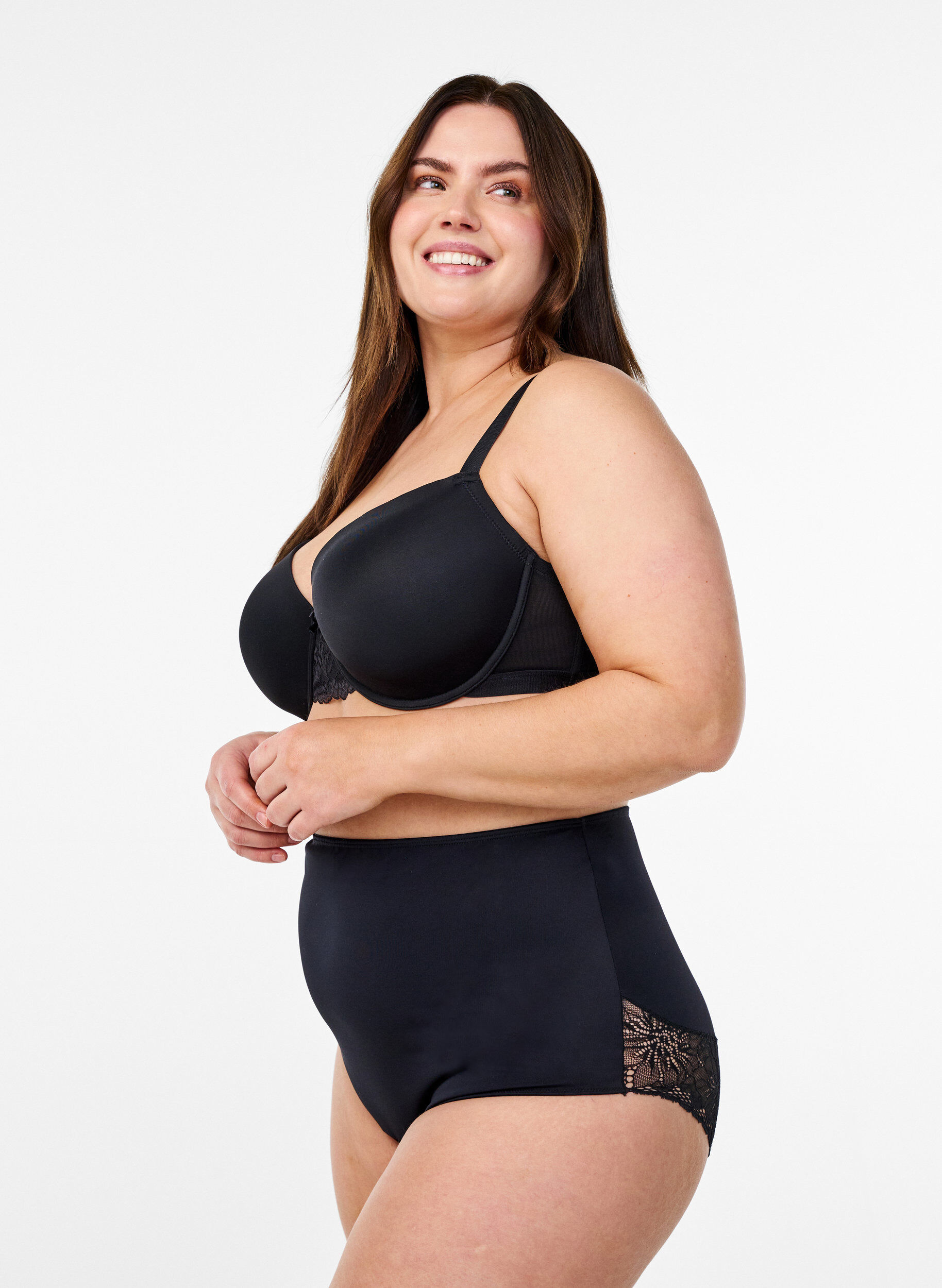 Shapingtrusse i mikrofiber med super h&oslash;j talje, Sort, Model