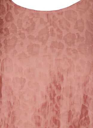 Bluse med 2/4 pufærmer og tone-i-tone mønster, Rose Smoke, Packshot image number 2