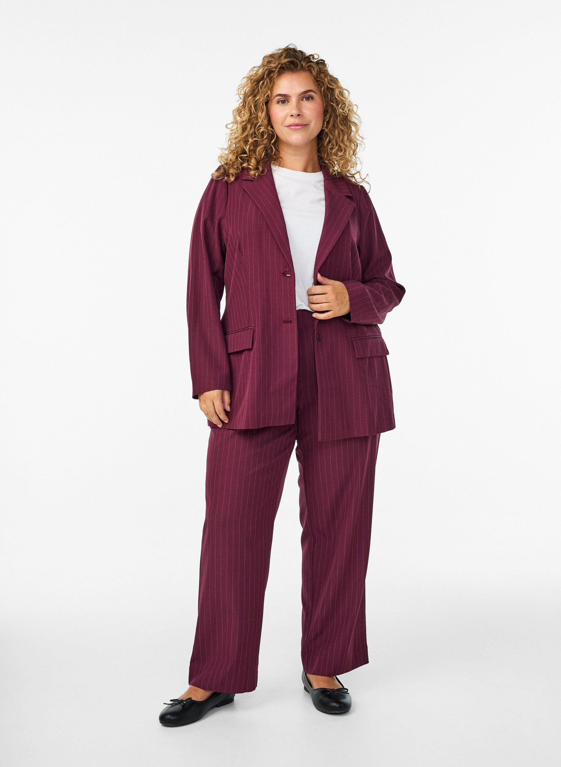 Zizzi FLASH - Blazer med lommer og slids, R&oslash;d, Model image number 1