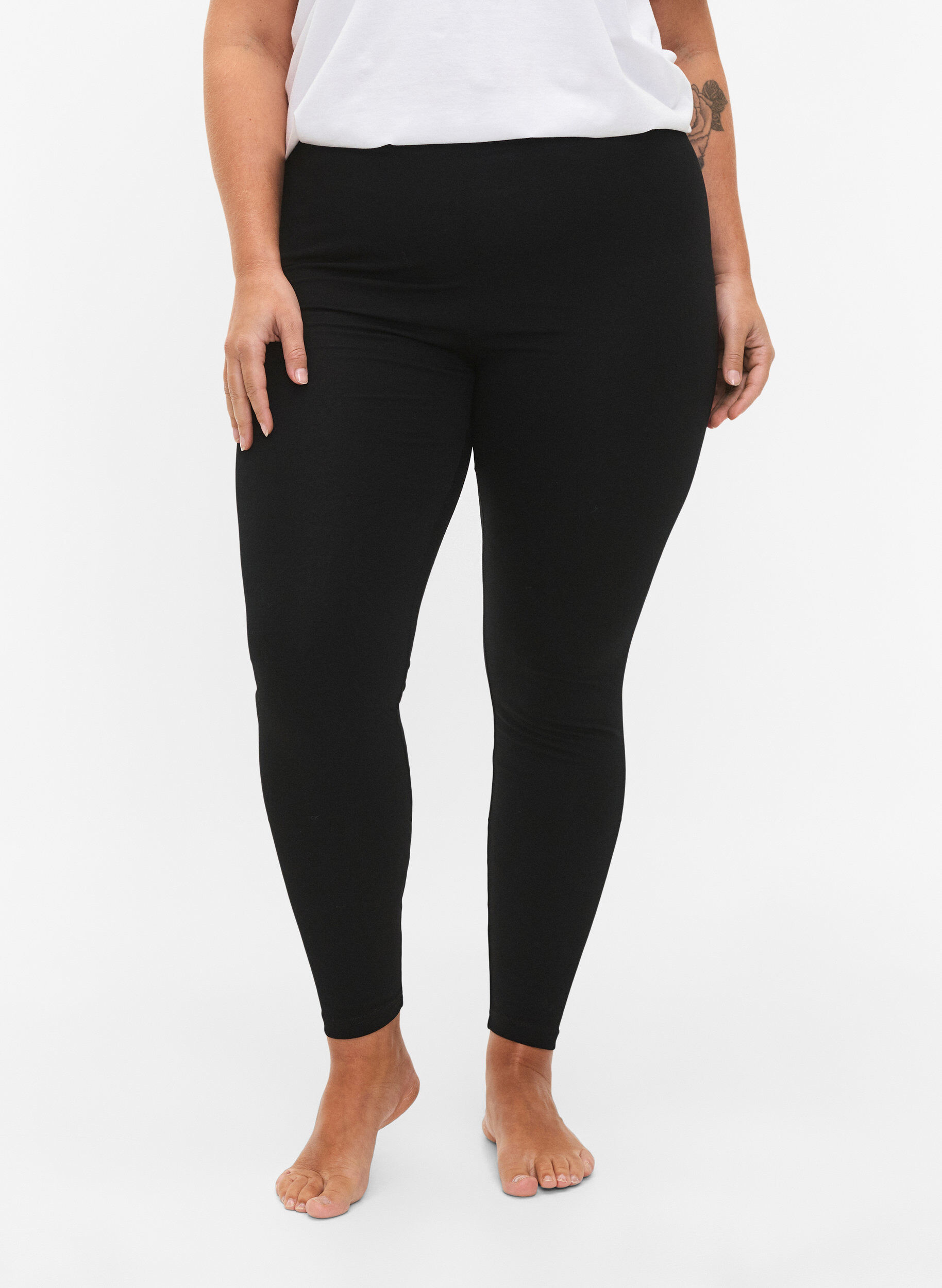 2-pak leggings i bomuld, Sort, Model