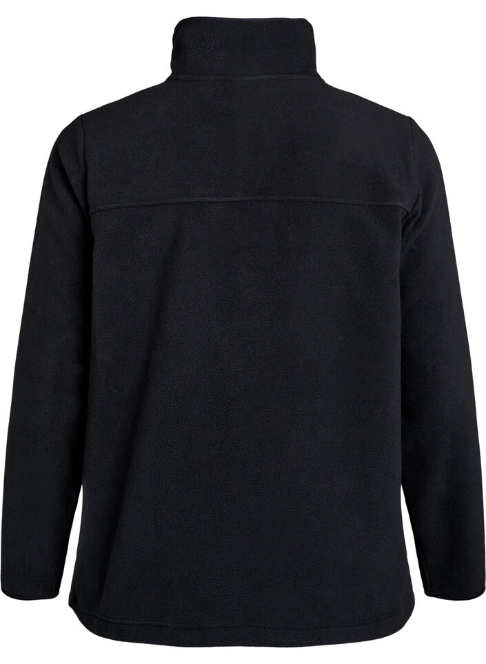 Fleece jakke med lommer, Sort, Packshot image number 1
