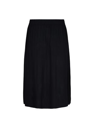 Viskose midi nederdel med slids, Black, Packshot image number 1